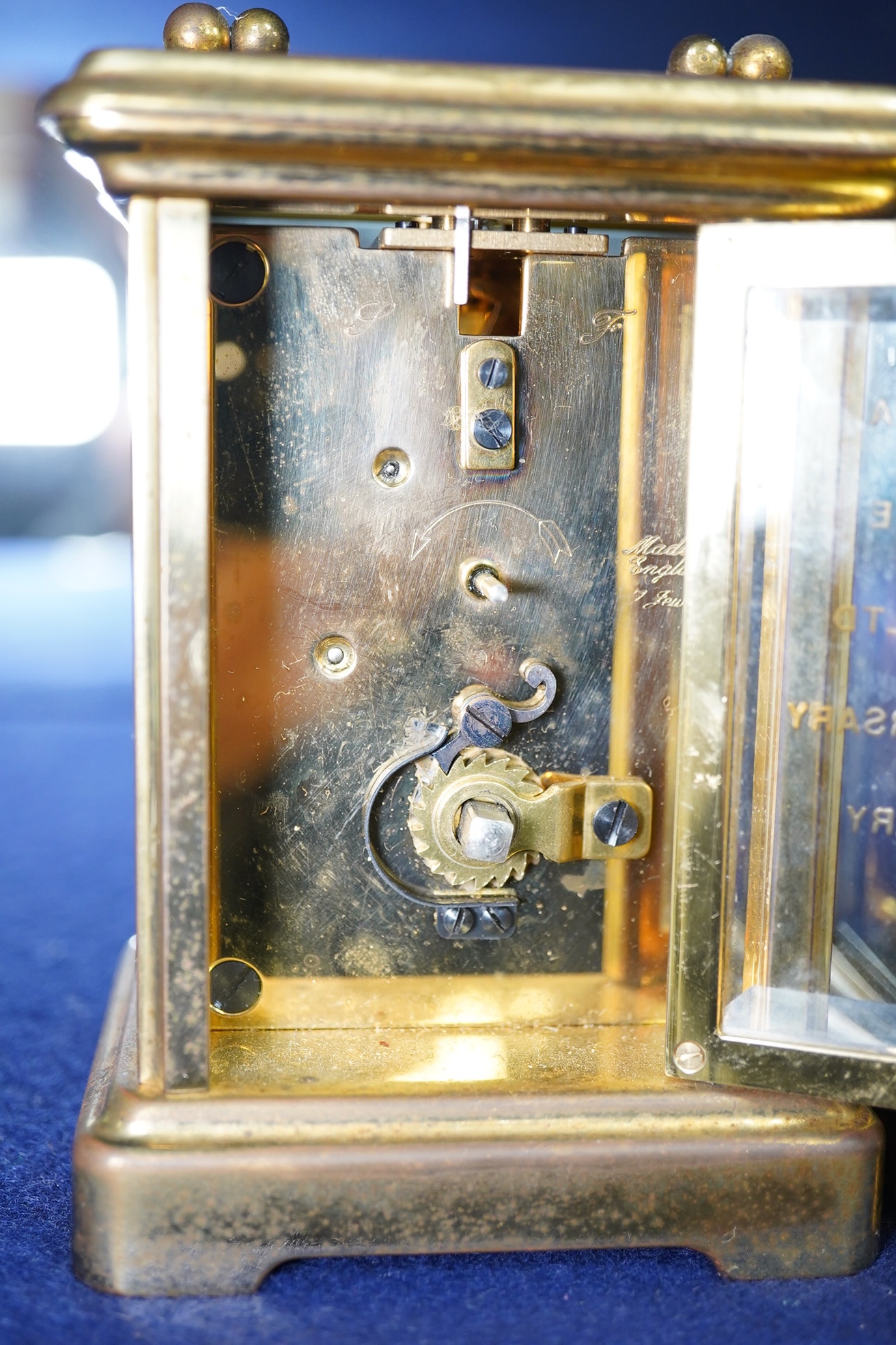 Two late 19th century French brass cased carriage timepieces, largest 11cm high. Condition - good, unchecked if working